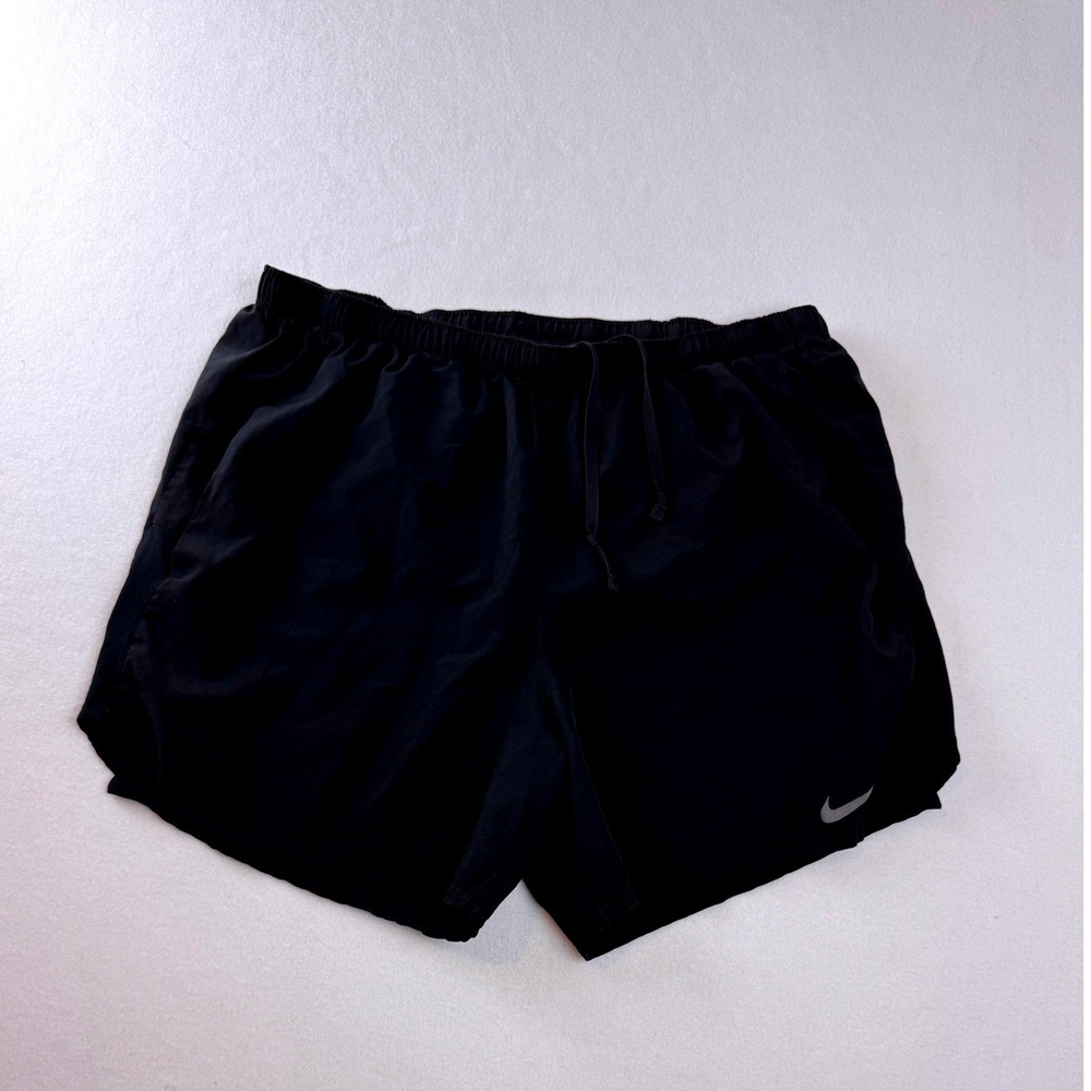 Nike Dri-FIT Black Running Shorts Women's Large Athletic Lined Drawstring